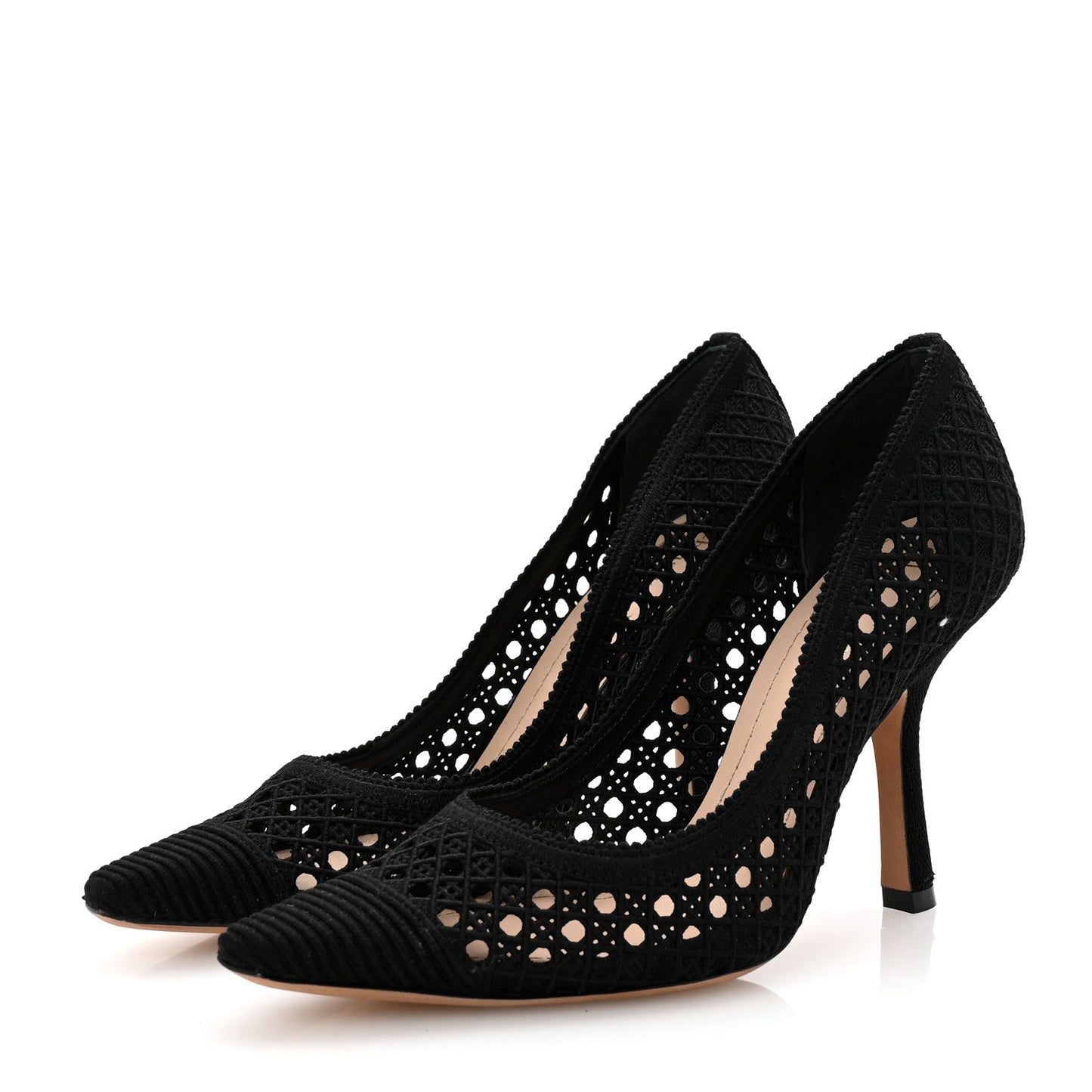 Mesh Cotton Cannage Dior Capture 100mm Pumps 36 Black
