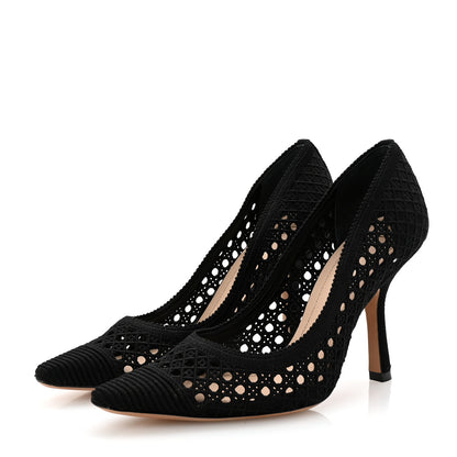 Christian Dior Mesh Cotton Cannage Dior Capture 100mm Pumps 36 Black 4 of 8
