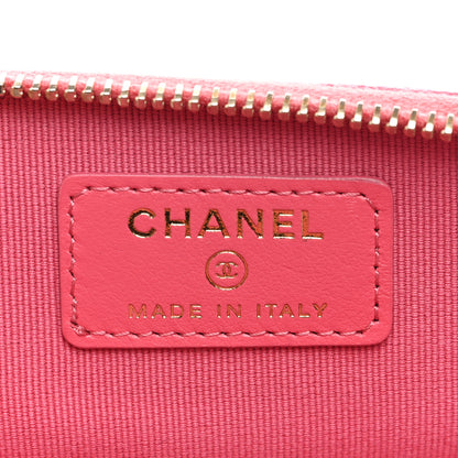 Chanel Caviar Quilted Zip Card Holder Wallet Pink 6 of 7