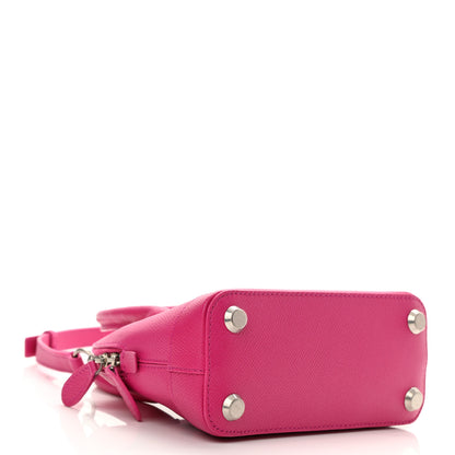 Balenciaga Signature Grained Calfskin Logo XXS Ville Top Handle Bag Fuchsia 4 of 8