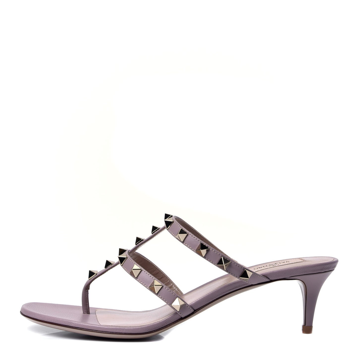 Calfskin Rockstud 50mm Flip Flop Thong Sandals 39 Poudre