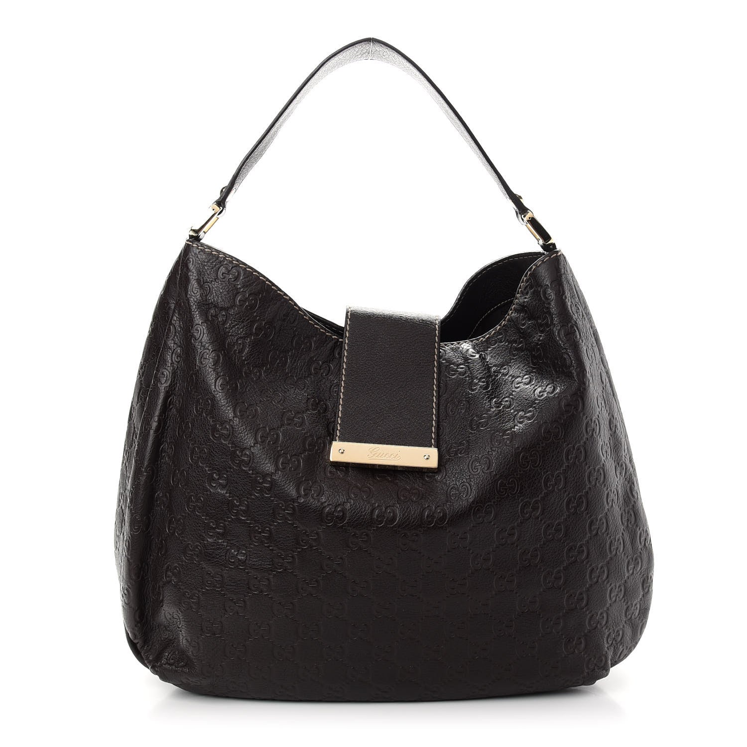 Gucci Guccissima Large New Ladies Web Hobo Dark Brown 1 of 10