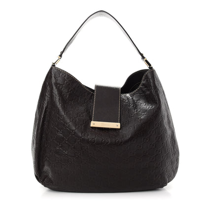 Gucci Guccissima Large New Ladies Web Hobo Dark Brown 1 of 10