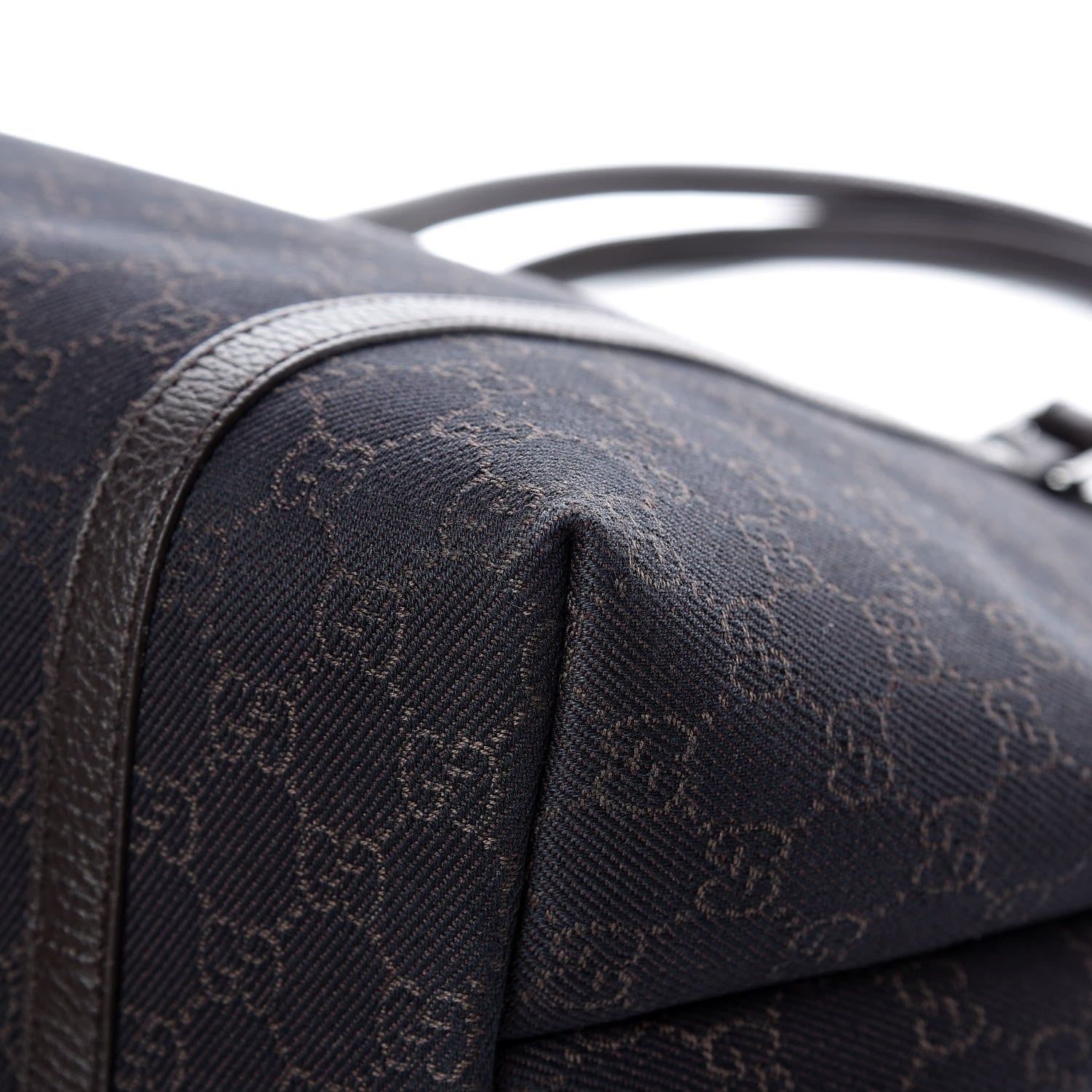 Gucci Denim Dollar Calfskin GG Monogram Medium Joy Tote Brown 11 of 13
