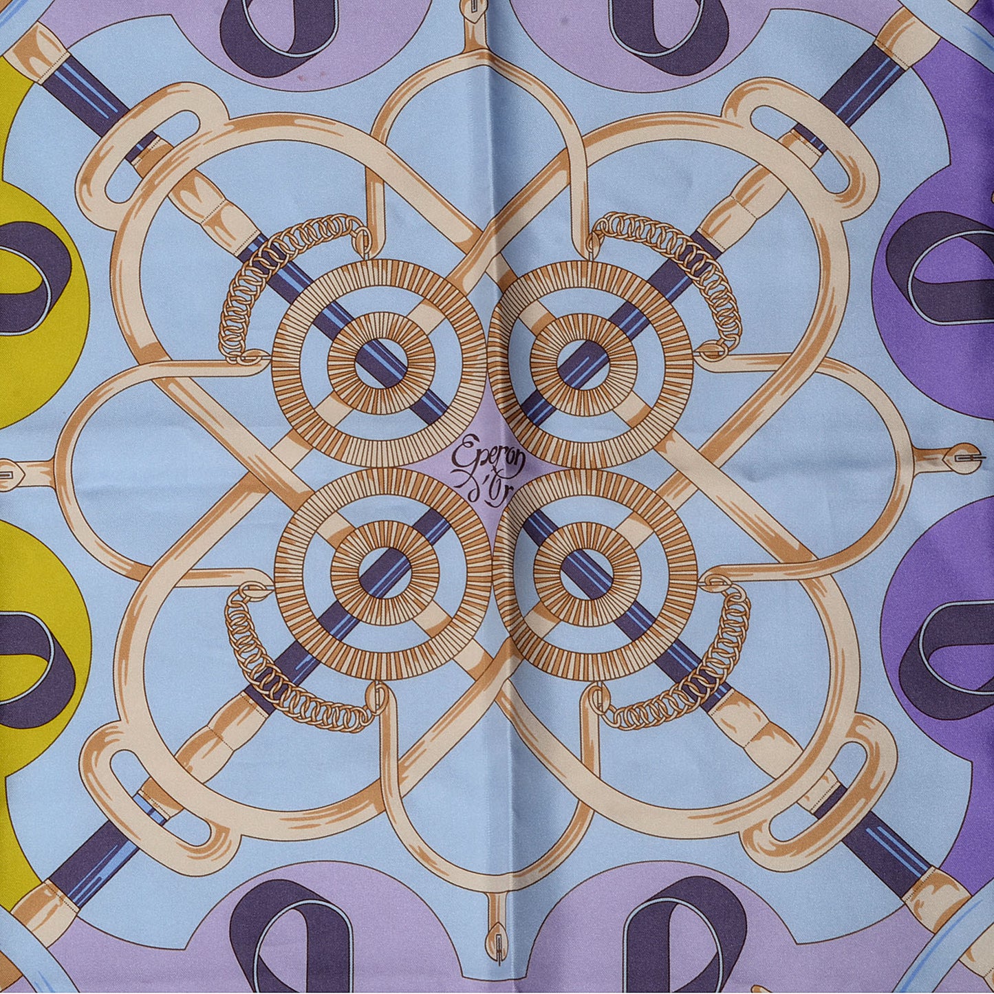 Silk Eperon D'Or Scarf 90 Bleu Purple