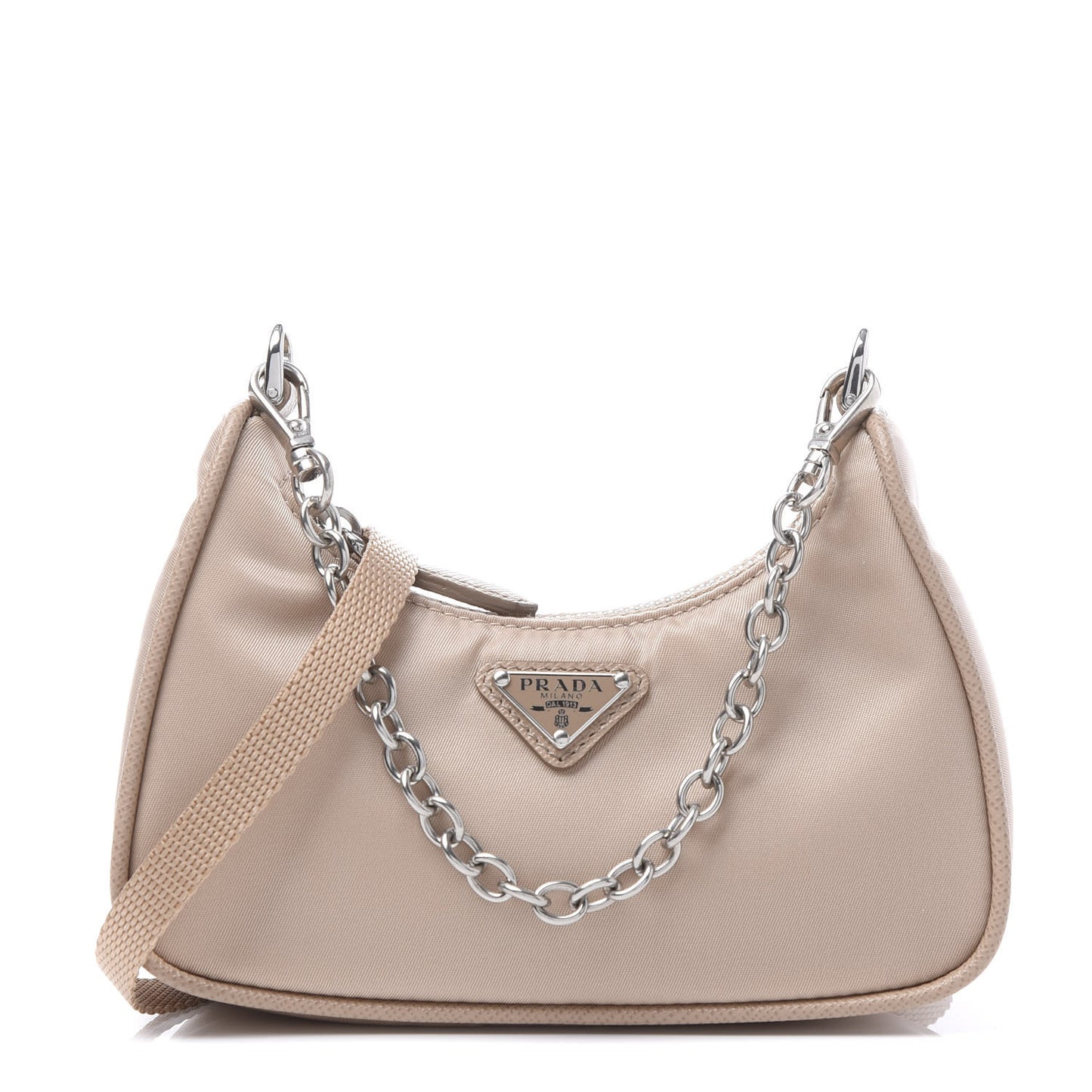 Tessuto Nylon Saffiano Mini Re-Edition 2000 Shoulder Bag Cammeo