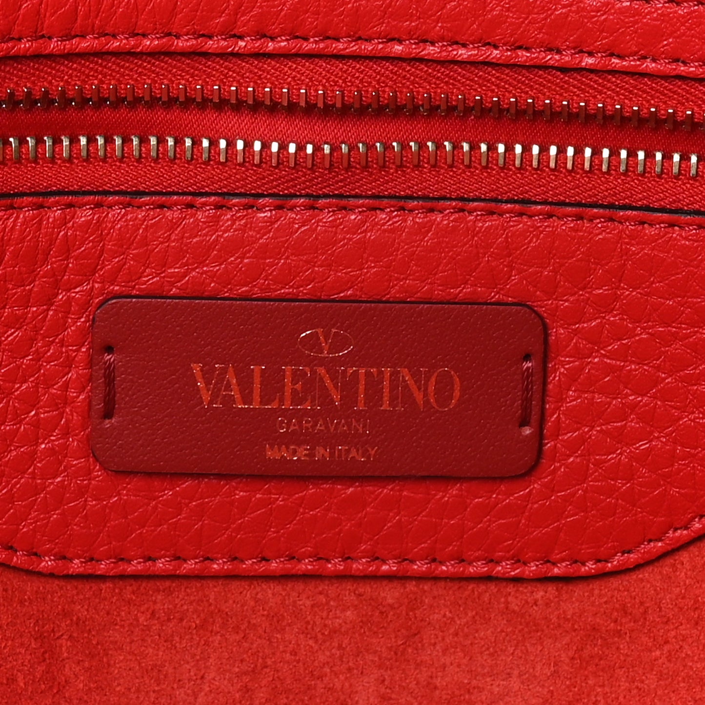 Grained Calfskin Rockstud Shoulder Tote  Rouge Pur