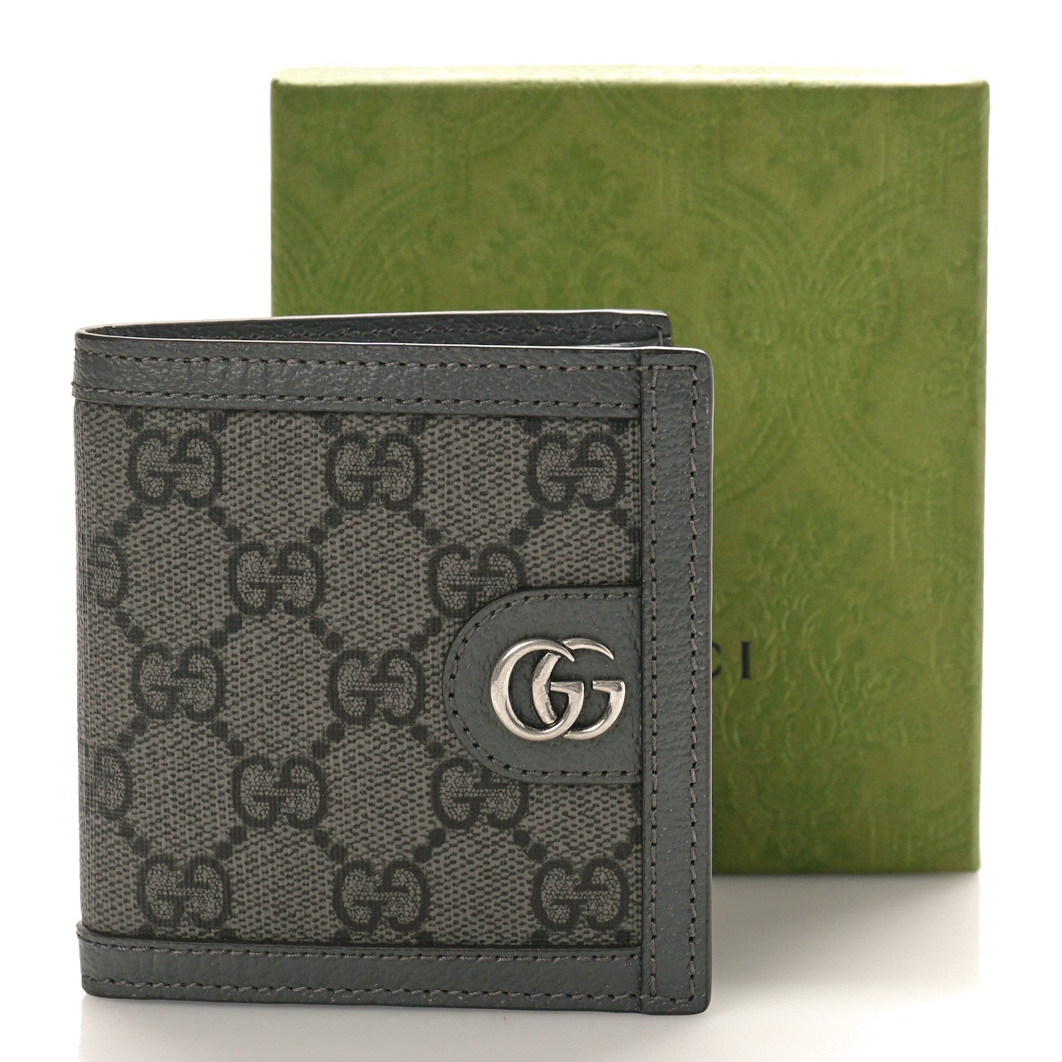 Gucci GG Supreme Monogram Calfskin Ophidia Bi-Fold Wallet Grey 8 of 8