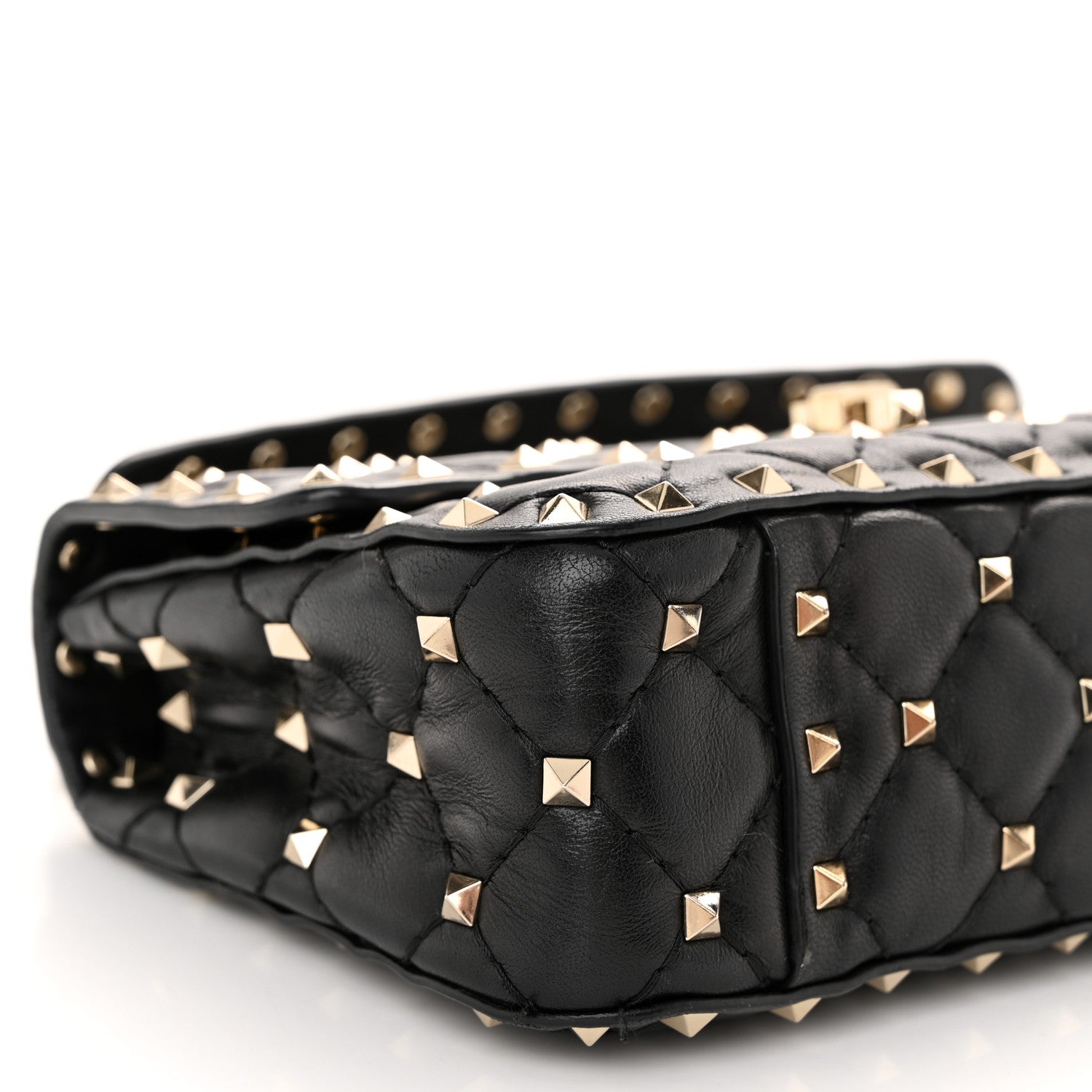 Valentino Garavani Lambskin Small Rockstud Spike Shoulder Bag Black 8 of 11