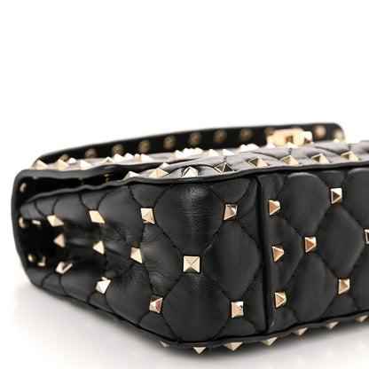 Valentino Garavani Lambskin Small Rockstud Spike Shoulder Bag Black 8 of 11