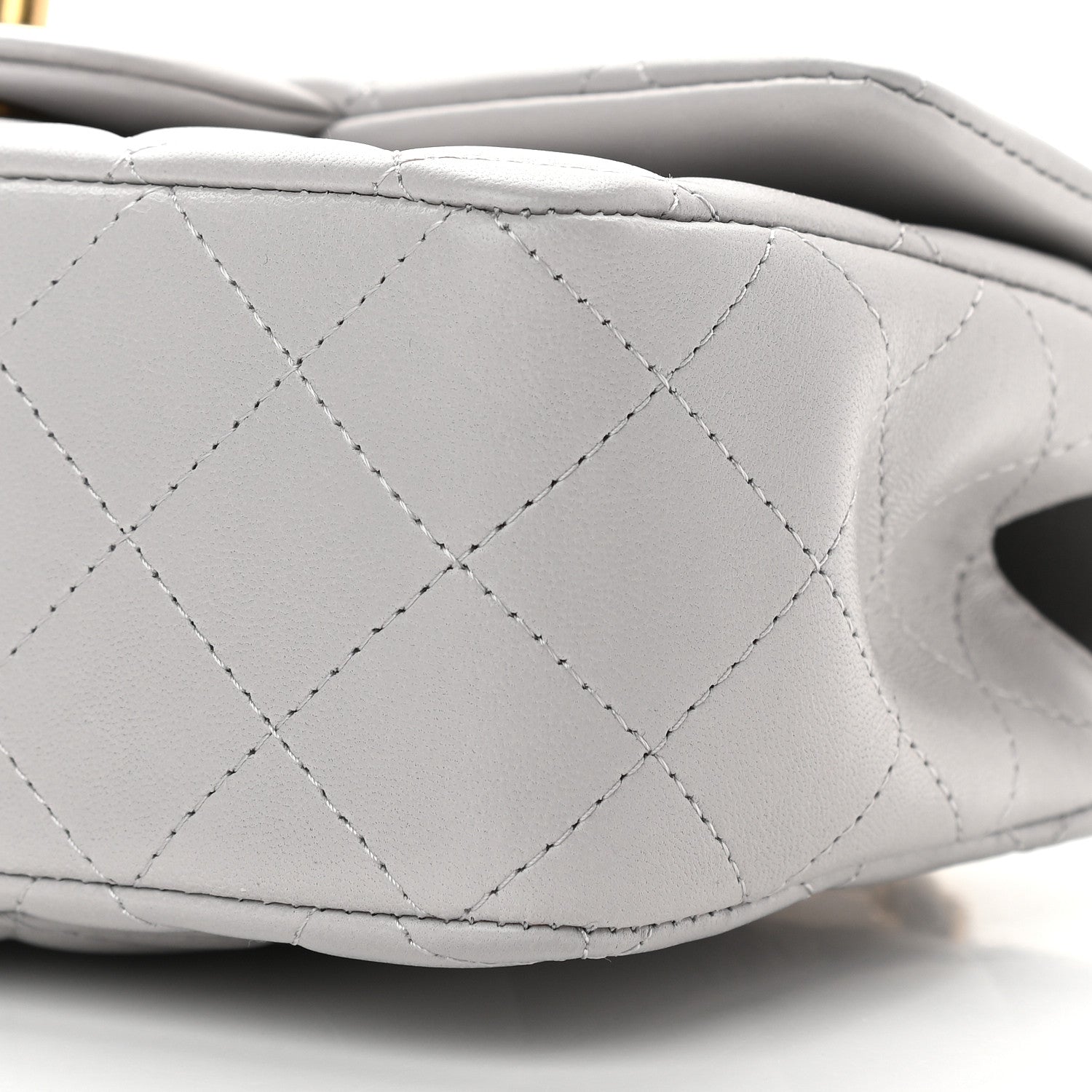 Chanel Lambskin Quilted Mini Top Handle Rectangular Flap Grey 9 of 9
