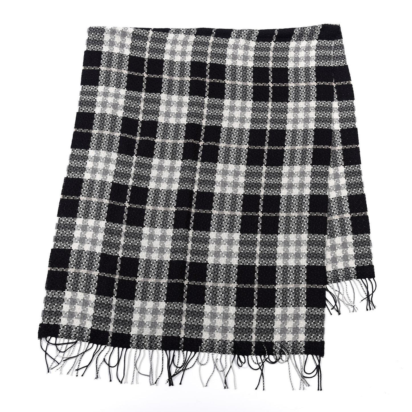 Alpaca Silk Nova Check Scarf Black