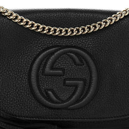 Gucci Pebbled Calfskin Medium Soho Flap Crossbody Black 8 of 13