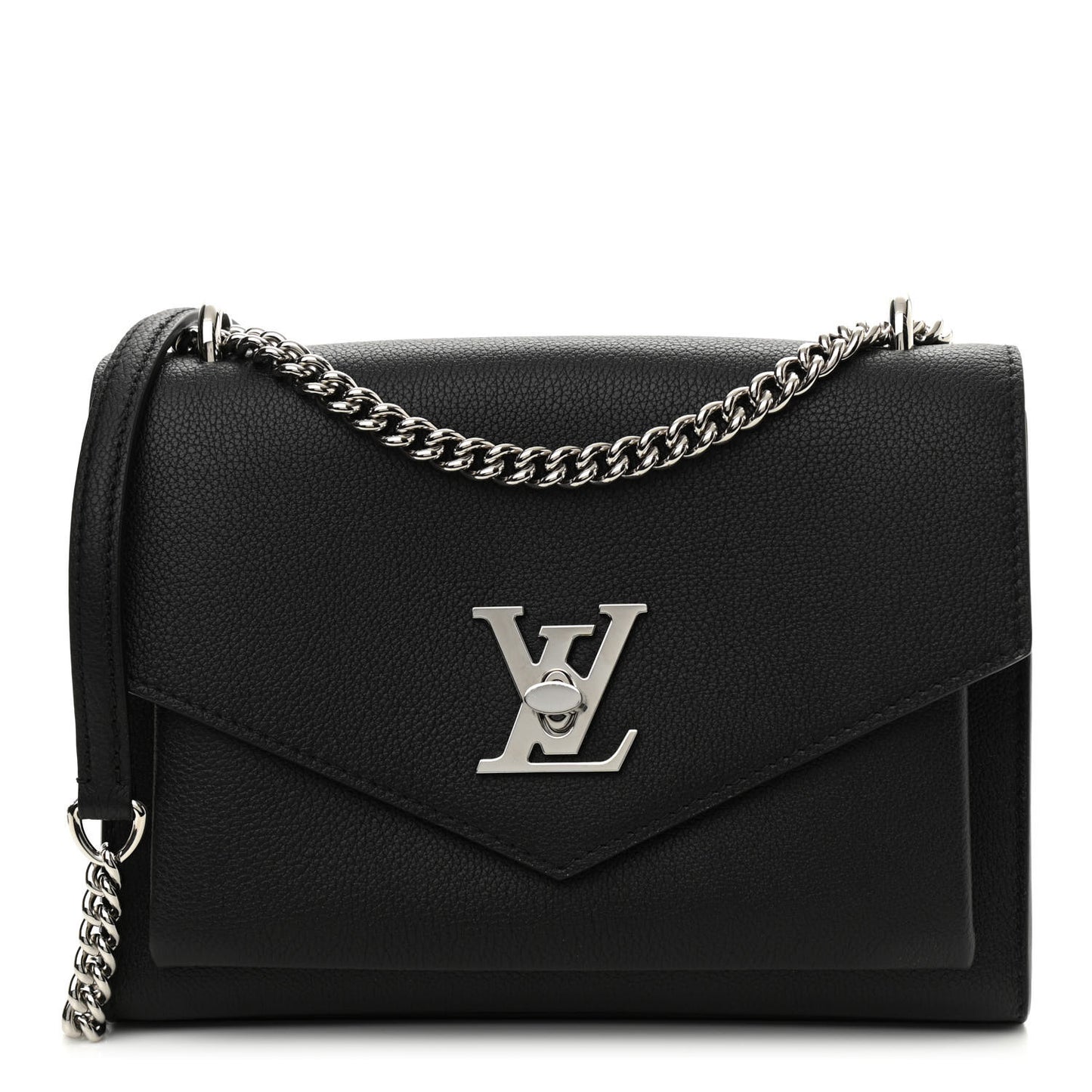 Soft Calfskin Mylockme Chain Bag BB Black