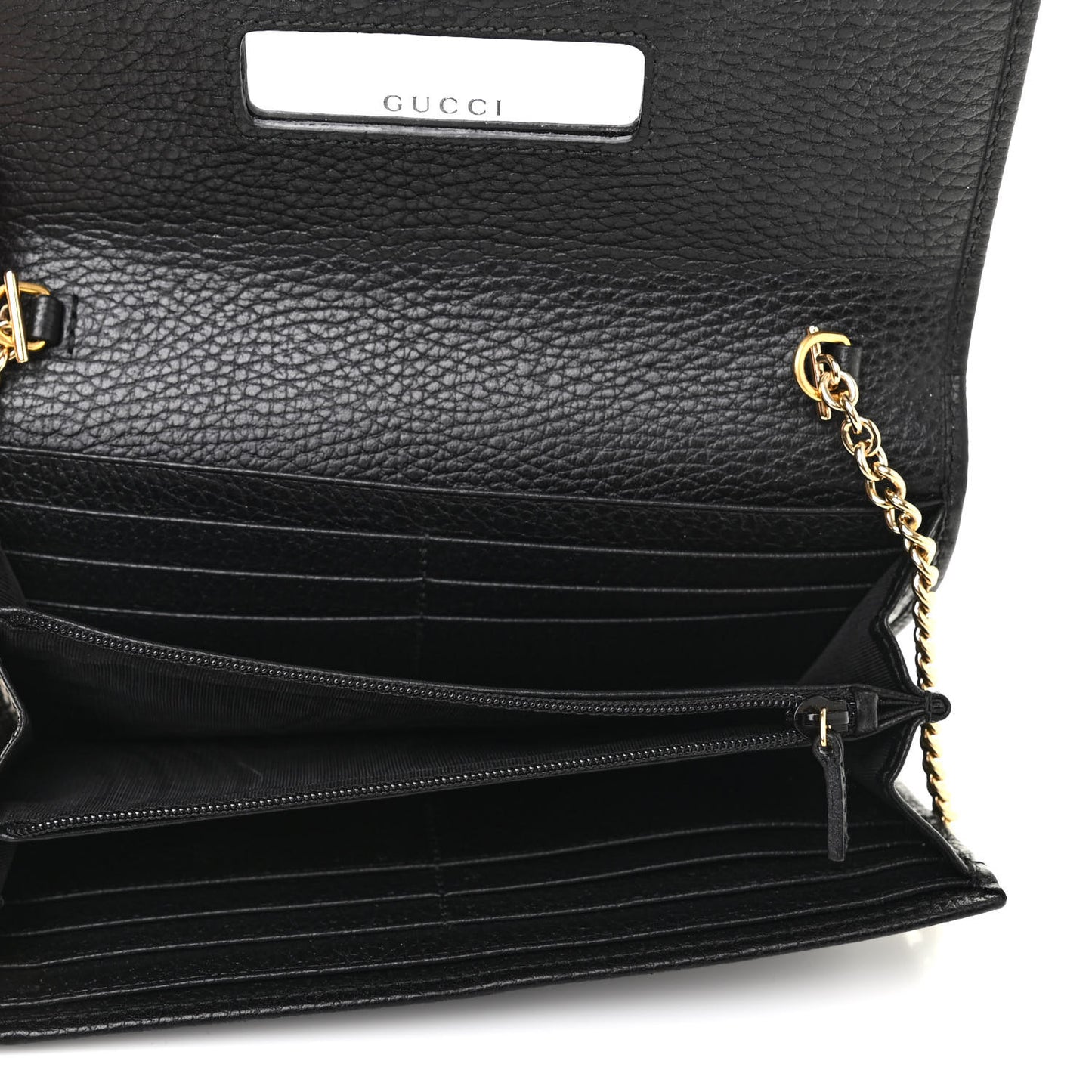 Calfskin Petite GG Marmont Wallet Chain Bag Black