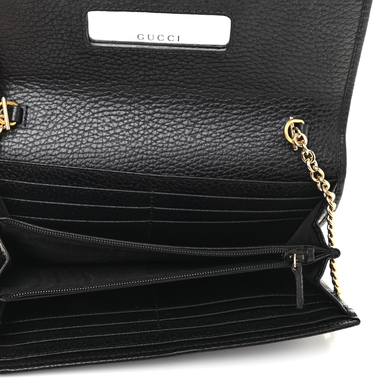 Gucci Calfskin Petite GG Marmont Wallet Chain Bag Black 7 of 9