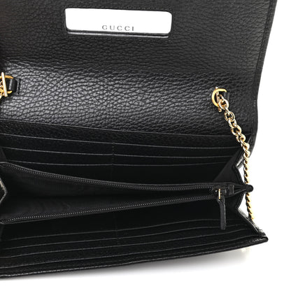 Gucci Calfskin Petite GG Marmont Wallet Chain Bag Black 7 of 9
