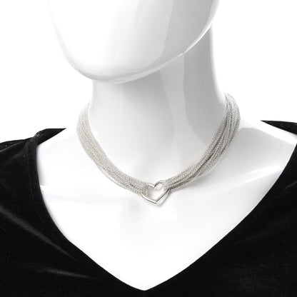 Tiffany Sterling Silver Heart Multi Chain Toggle Necklace 2 of 5
