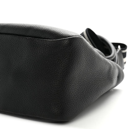 Prada Vitello Daino Soft Medium Zippered Top Handle Bag Black 9 of 9