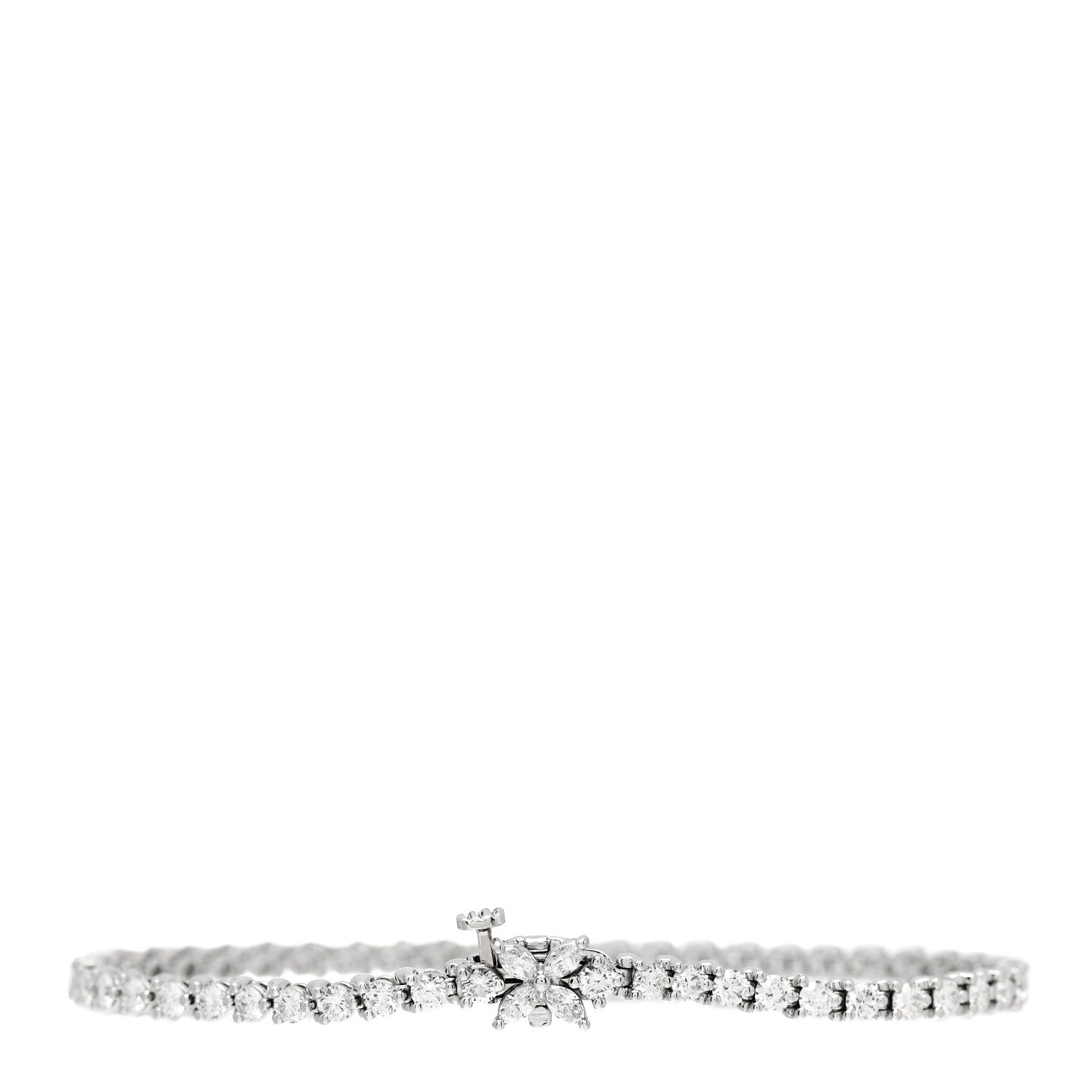 Tiffany Platinum Diamond 3.08ctw Victoria Tennis Bracelet 1 of 4