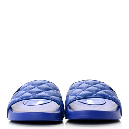 Chanel Lambskin Quilted CC Mules Sandals 36 Dark Blue 2 of 11