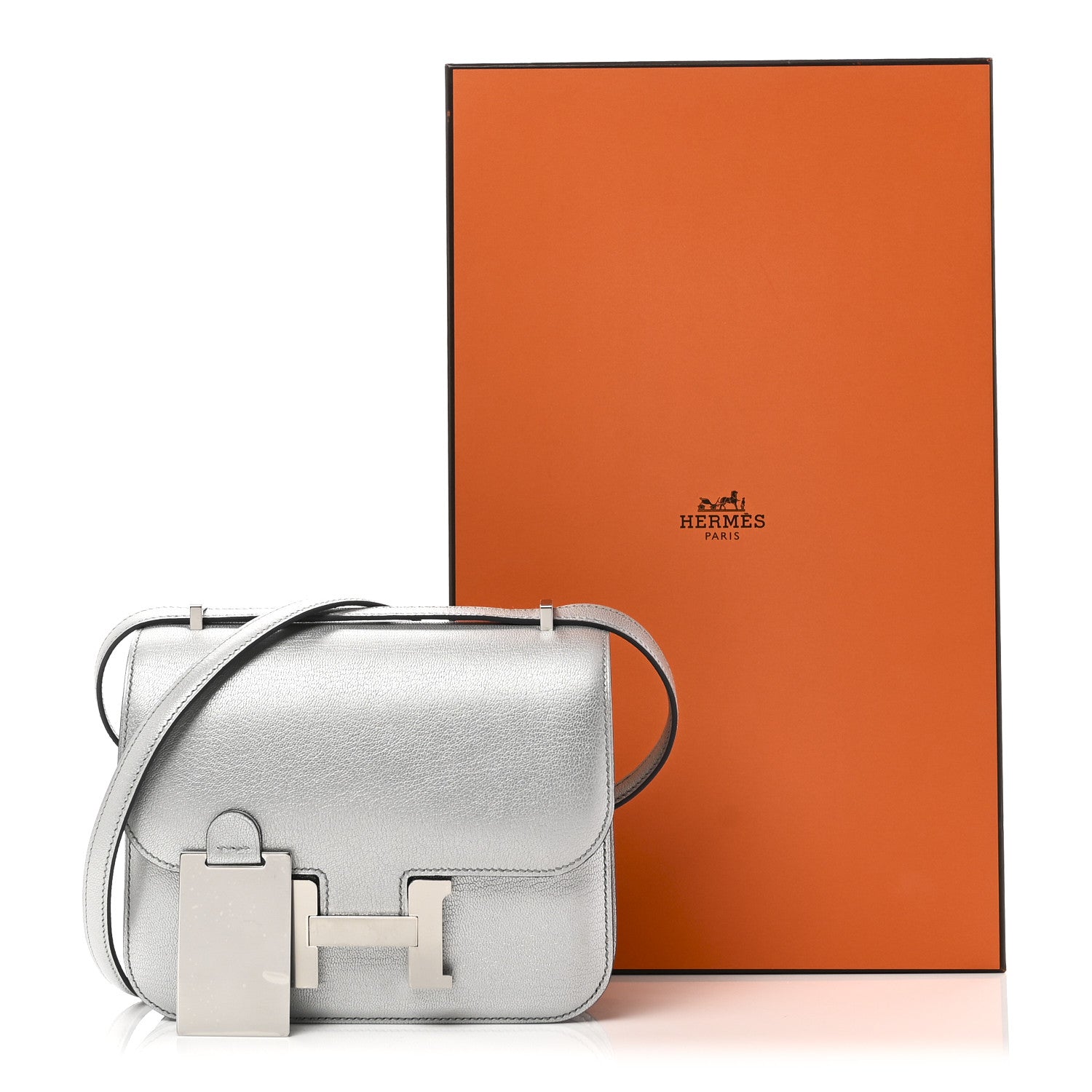 Hermes Metallic Chevre Chamkilight Constance 18 Argent 1851596