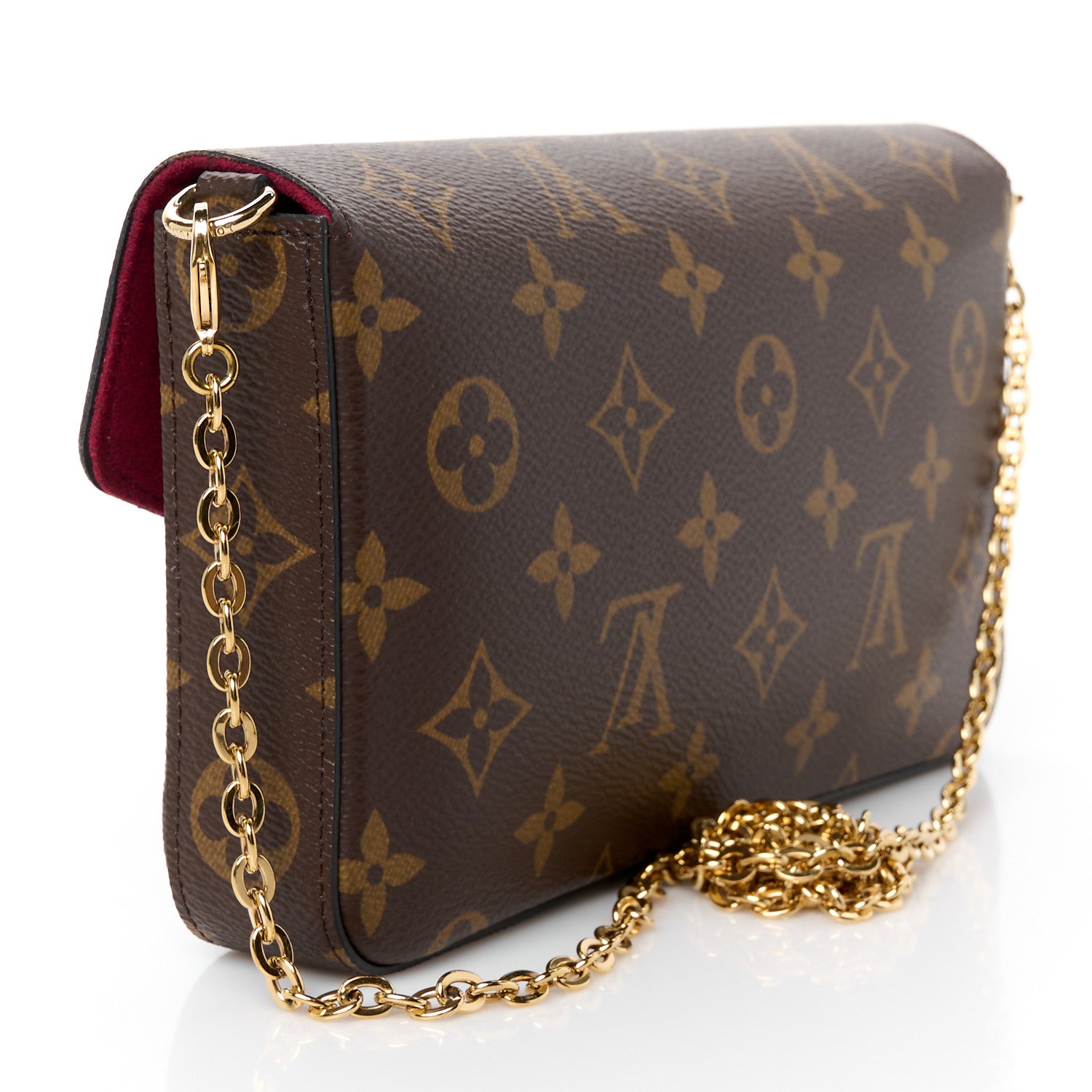 Louis Vuitton Monogram Pochette Felicie Chain Wallet Fuchsia 3 of 10