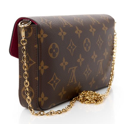 Louis Vuitton Monogram Pochette Felicie Chain Wallet Fuchsia 3 of 10