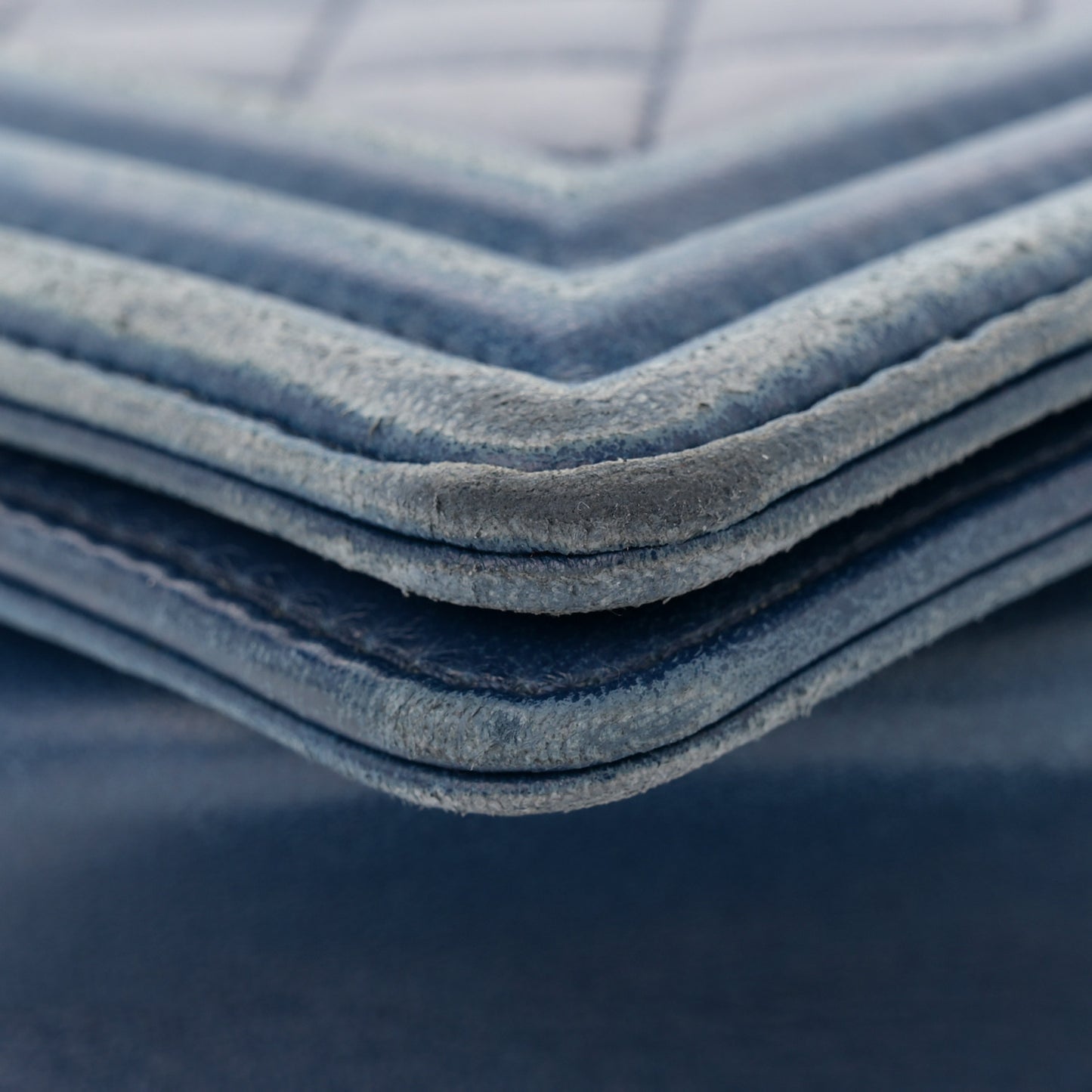 Lambskin Quilted New Medium Boy Flap Blue