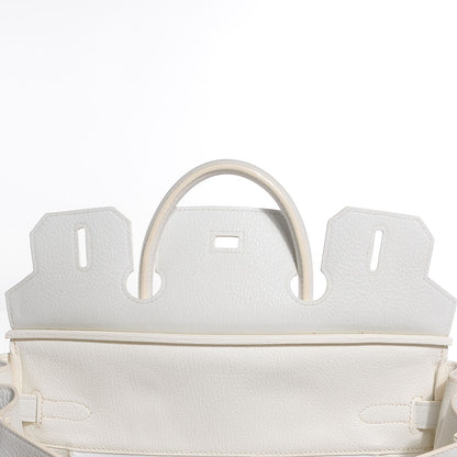 Hermes Taurillon Clemence Birkin 30 White 27 of 28
