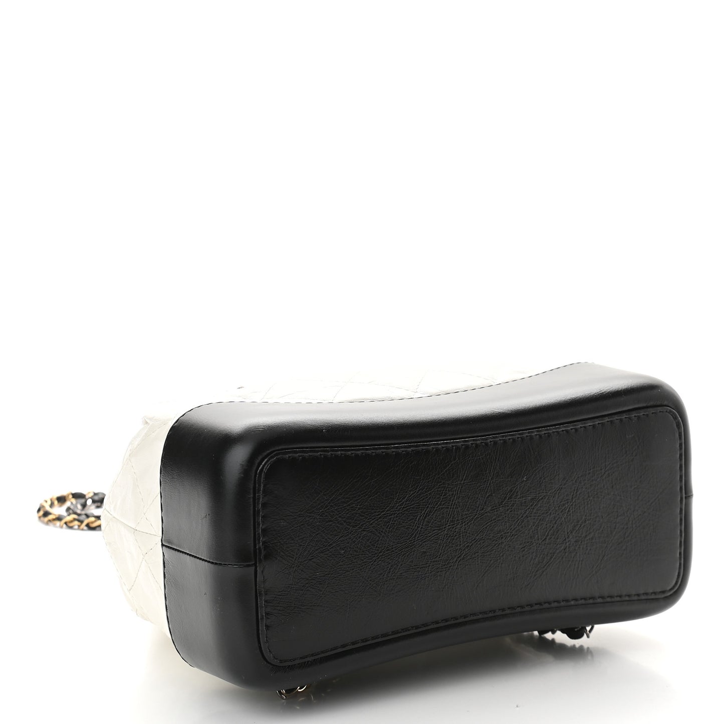 Aged Calfskin Quilted Small Gabrielle Backpack Black White