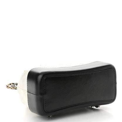Chanel Aged Calfskin Quilted Small Gabrielle Backpack Black White 4 of 9