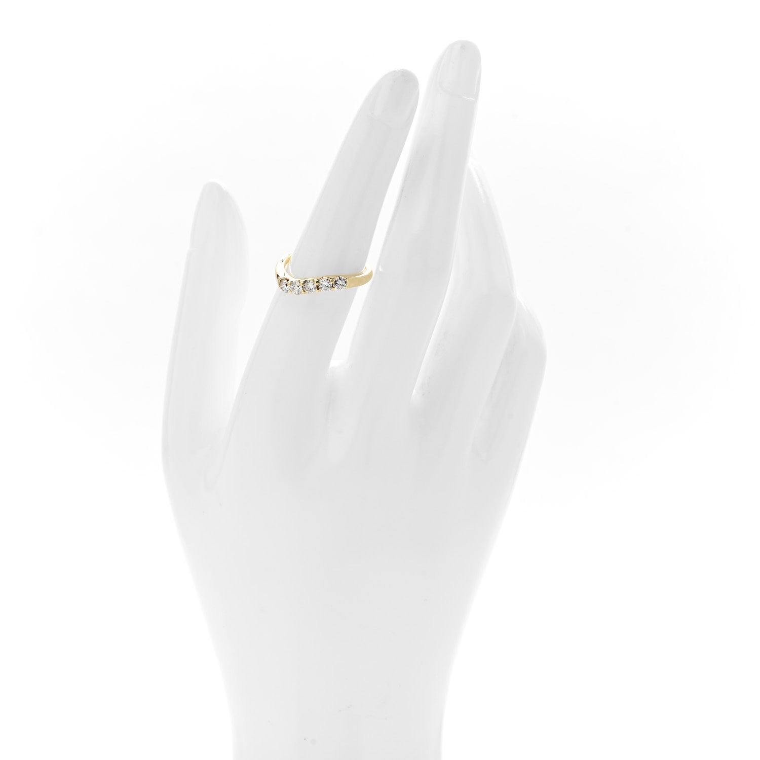 Parker & West by FASHIONPHILE 18K Yellow Gold Diamond .50ctw Curved Ring 53 6.5 2 of 8