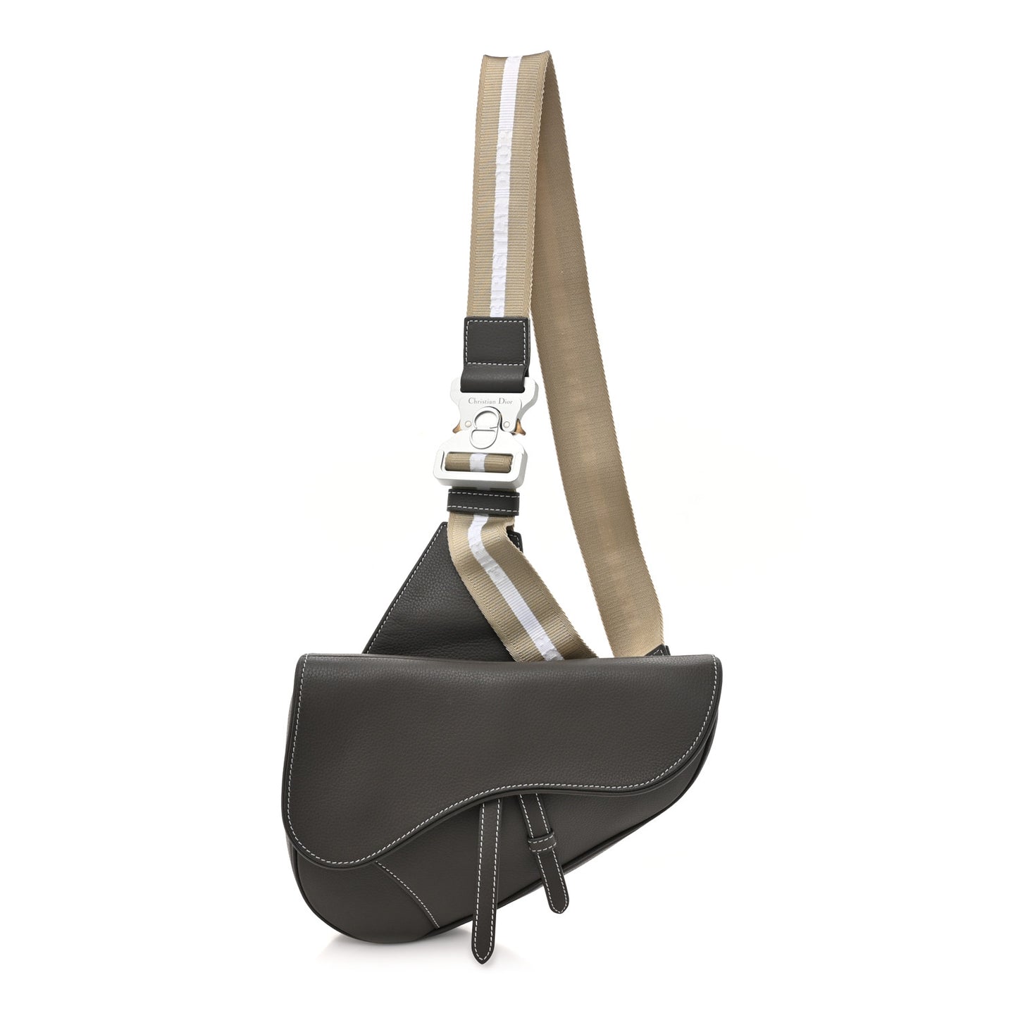 Grained Calfskin Kim Jones Saddle Bag Grey