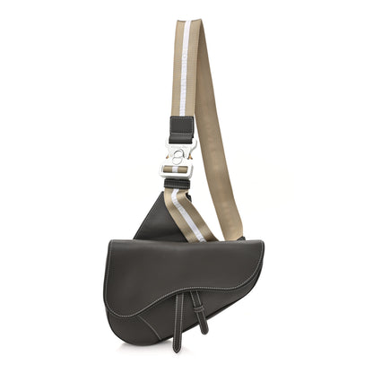 Christian Dior Grained Calfskin Kim Jones Saddle Bag Grey 1 of 14