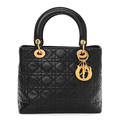 Christian Dior Lambskin Cannage Medium Lady Dior Black 1 of 7