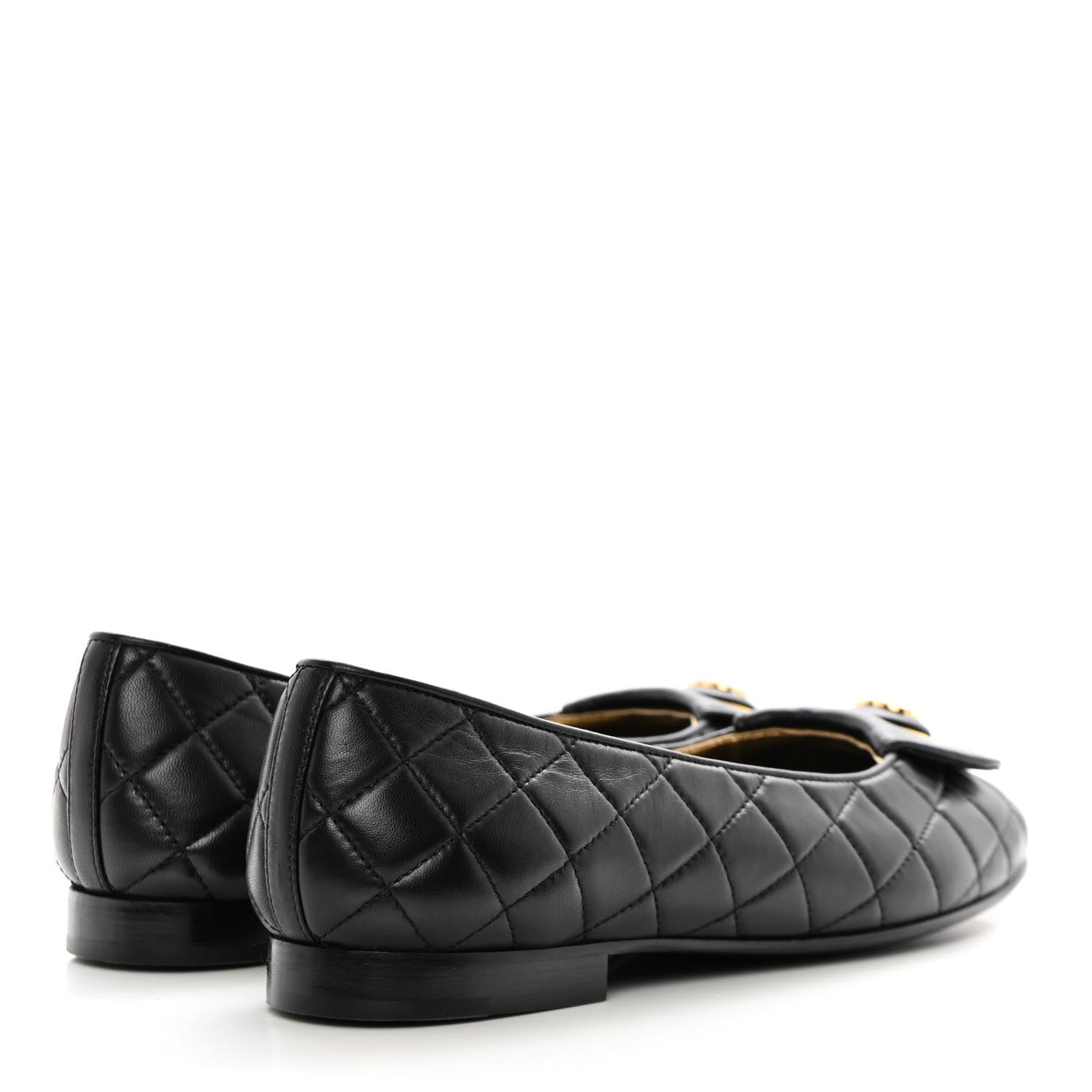 Chanel Lambskin Quilted CC Ballerina Flats 38 Black 4 of 12