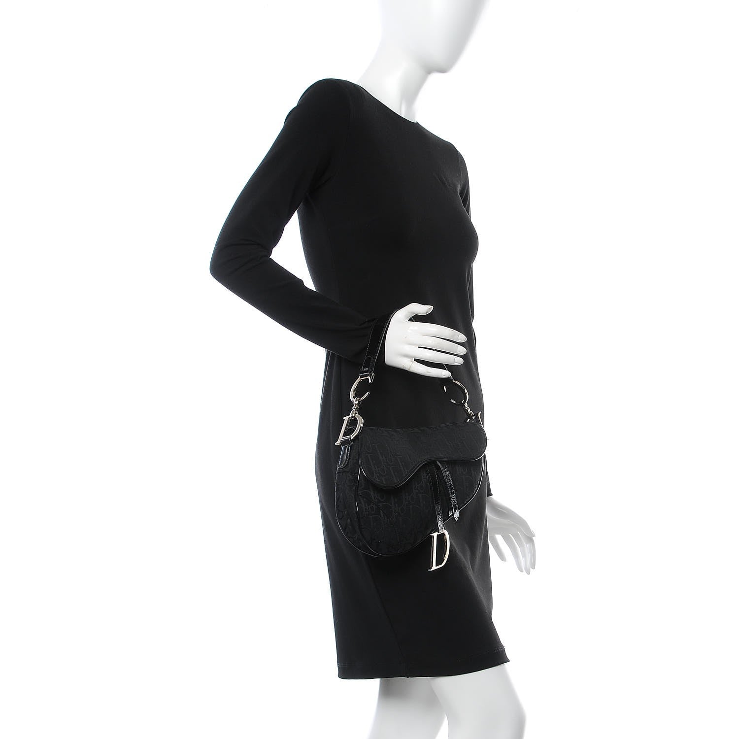 Christian Dior Monogram Saddle Bag Black 2 of 11