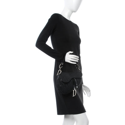 Christian Dior Monogram Saddle Bag Black 2 of 11