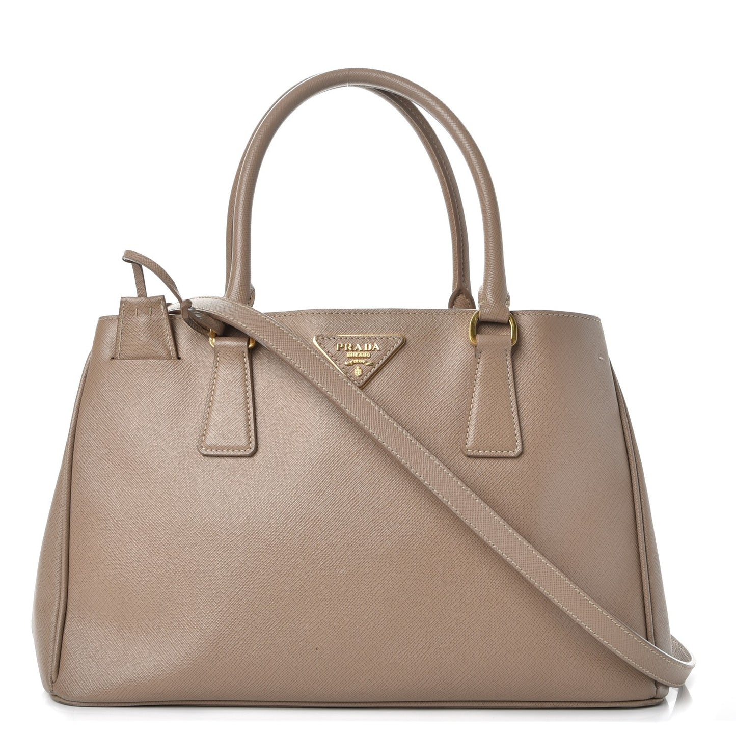 Saffiano Lux Medium Tote Visone
