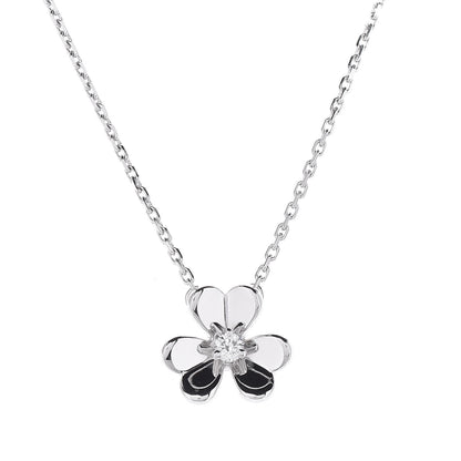 Van Cleef & Arpels 18K White Gold Diamond Mini Frivole Pendant Necklace 4 of 8