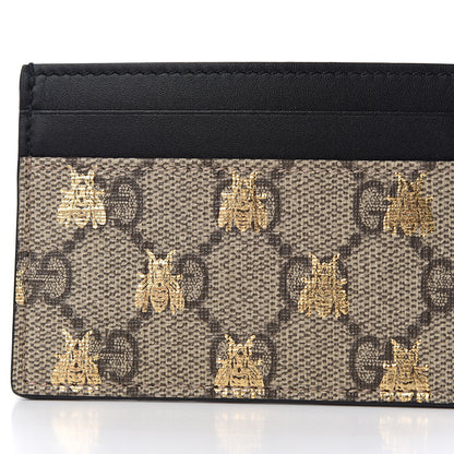 Gucci GG Supreme Monogram Bees Card Holder Black 8 of 9