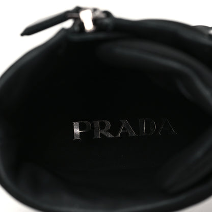 Prada Spazzolato Re-Nylon Metal Triangle Logo Lace Up 55mm Ankle Boots 38 Black 8 of 10