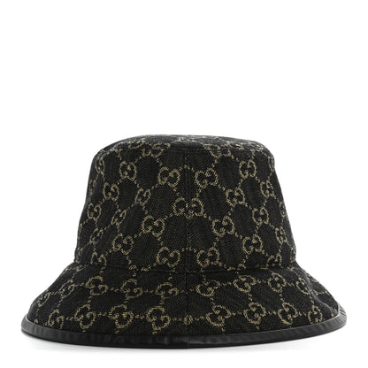 Gucci Jacquard Denim GG Monogram Oscar Bucket Hat M Black Ivory 4 of 9