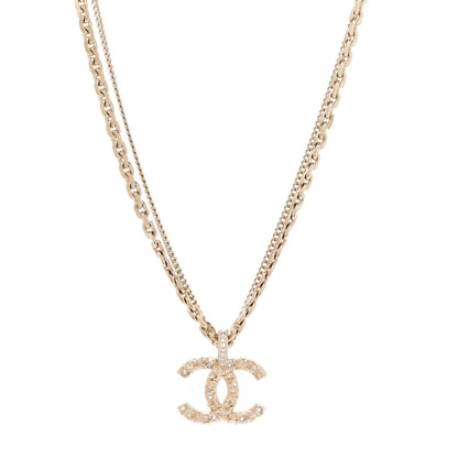 Chanel Crystal CC Multi Strand Chain Necklace Gold 1 of 6