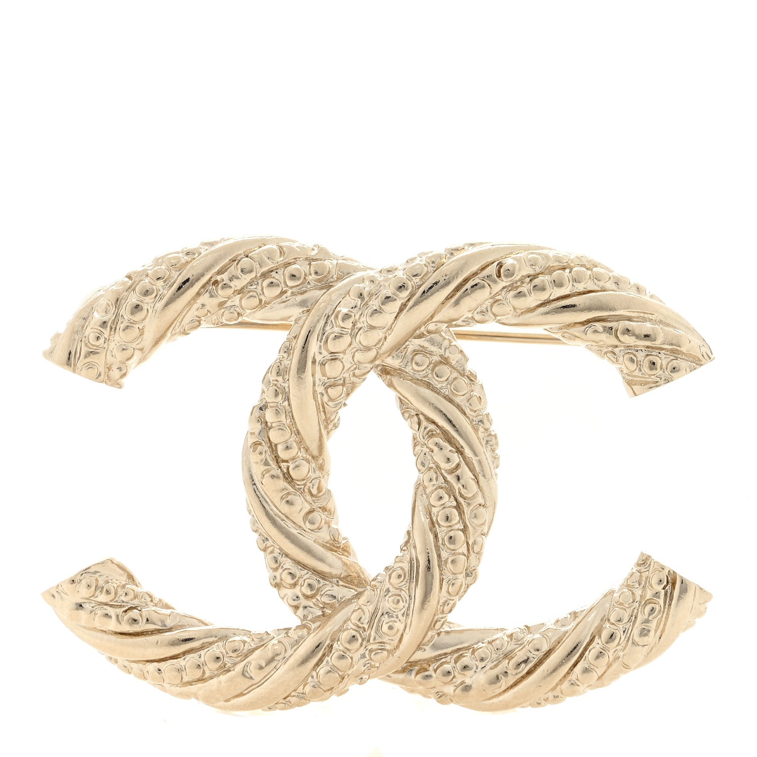 Chanel Twisted CC Brooch Light Gold 1 of 3
