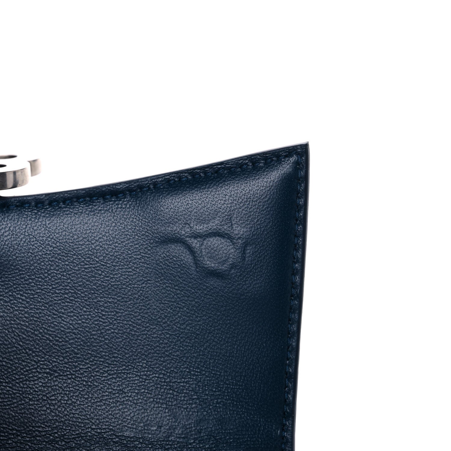 Balenciaga Shiny Calfskin Crocodile Embossed Hourglass Top Handle Bag XS Denim Blue 10 of 10