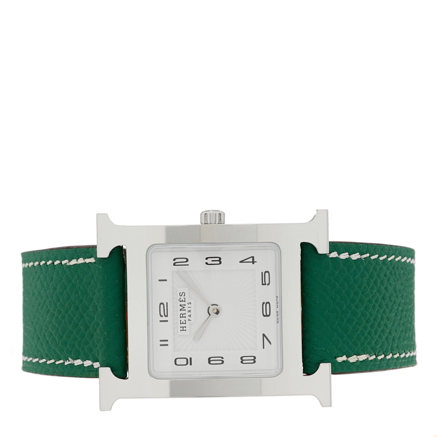 Stainless Steel Epsom 26mm Heure H Hour Quartz Watch Vert Jade