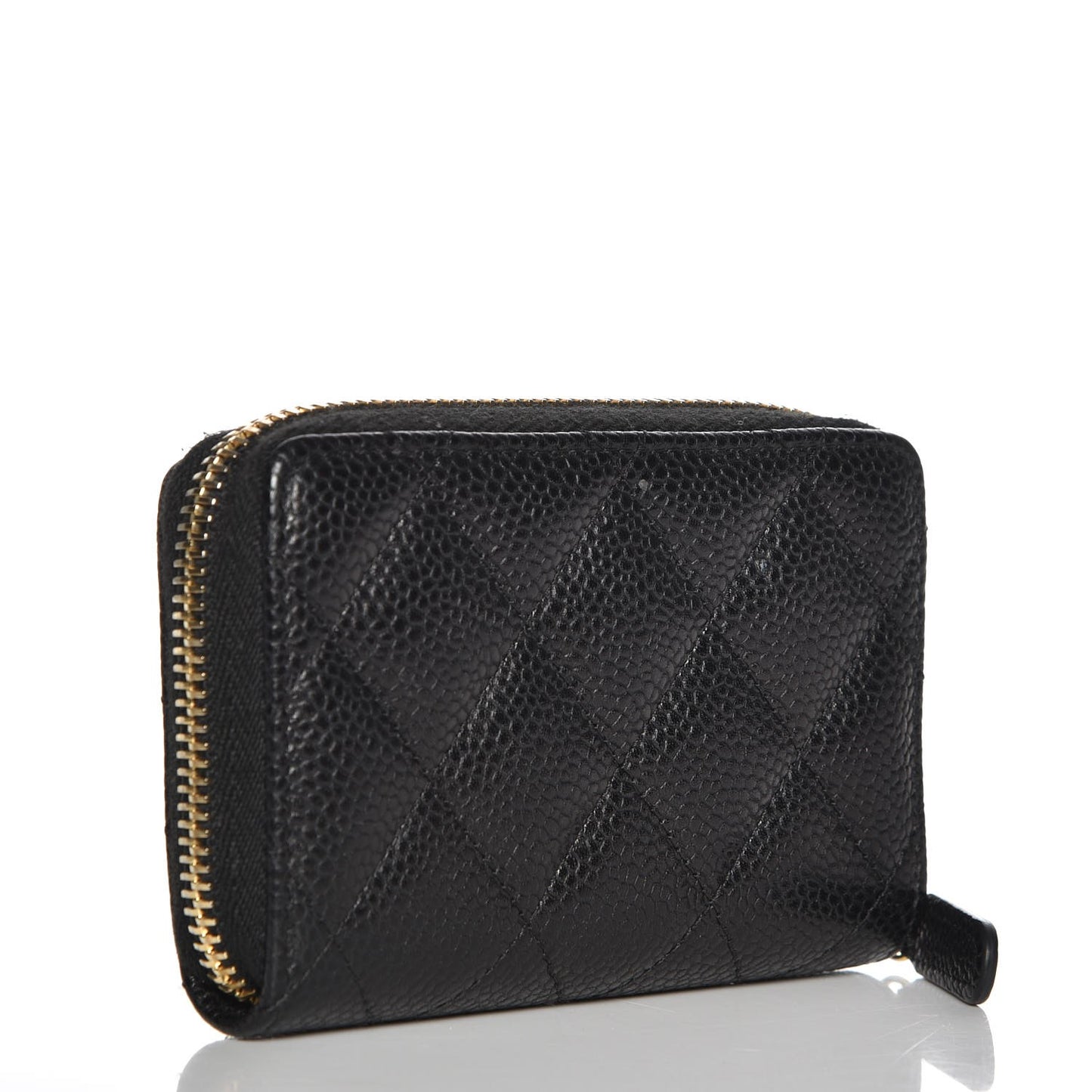Caviar Quilted Zip Coin Purse Black