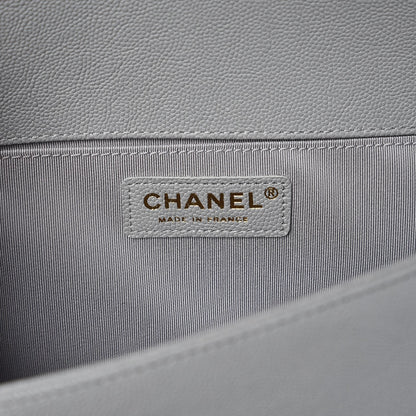 Chanel Caviar Quilted Medium Boy Flap Grey 6 of 8